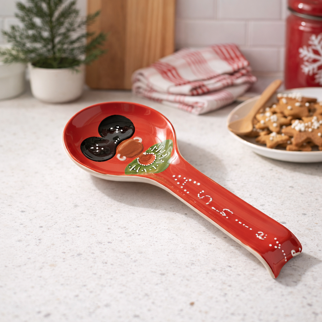 Ella Spoon Holder — Hand-Glazed & Signed