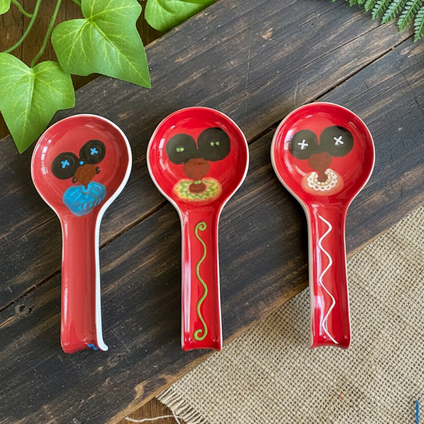 Ella Spoon Holder — Hand-Glazed & Signed