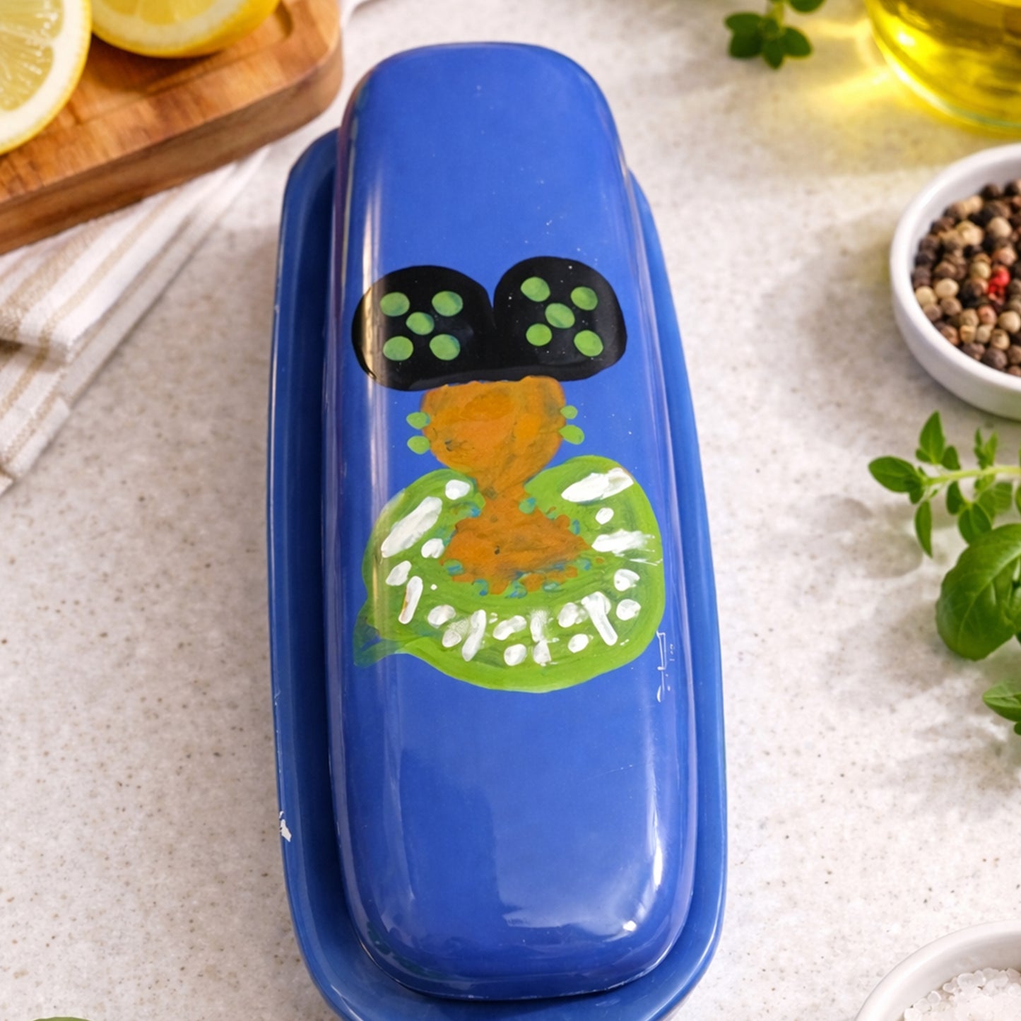 Ella Butter Dish — Hand-Glazed & Signed