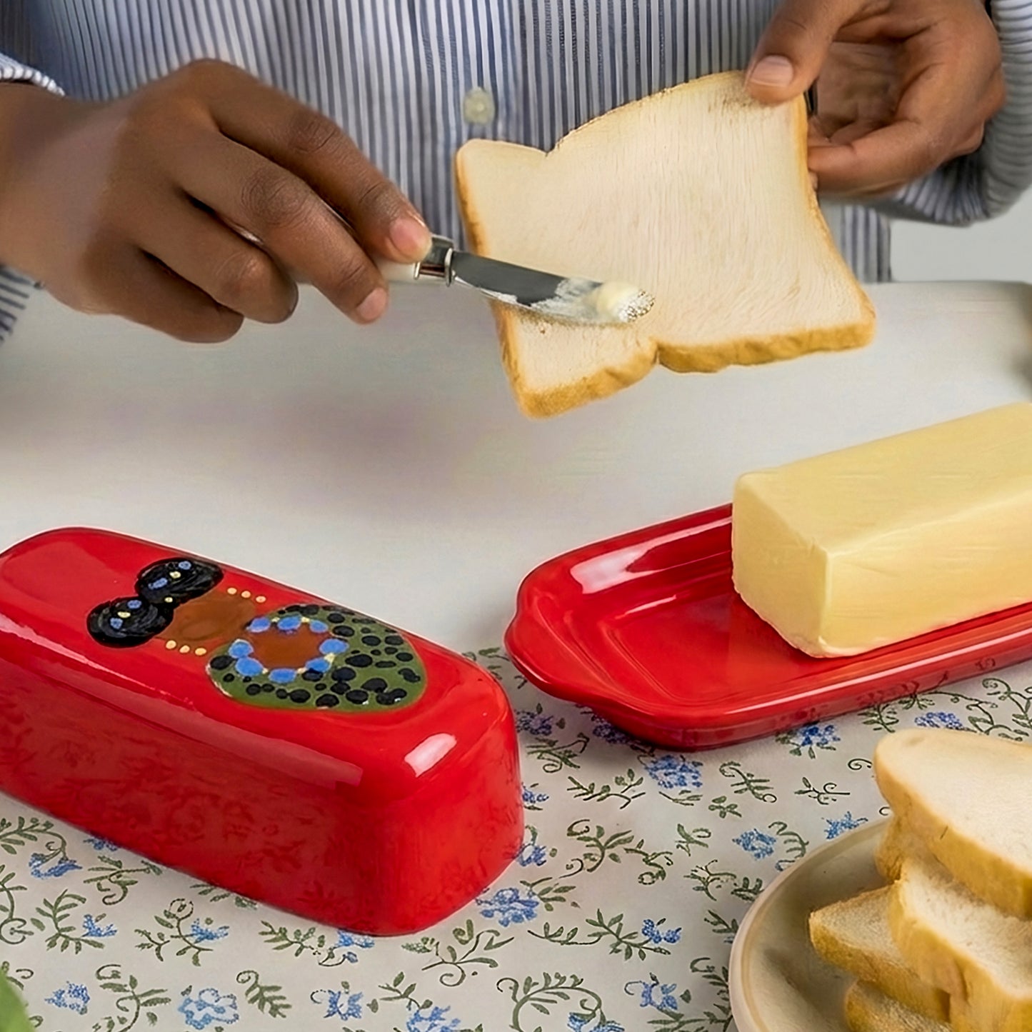 Ella Butter Dish — Hand-Glazed & Signed