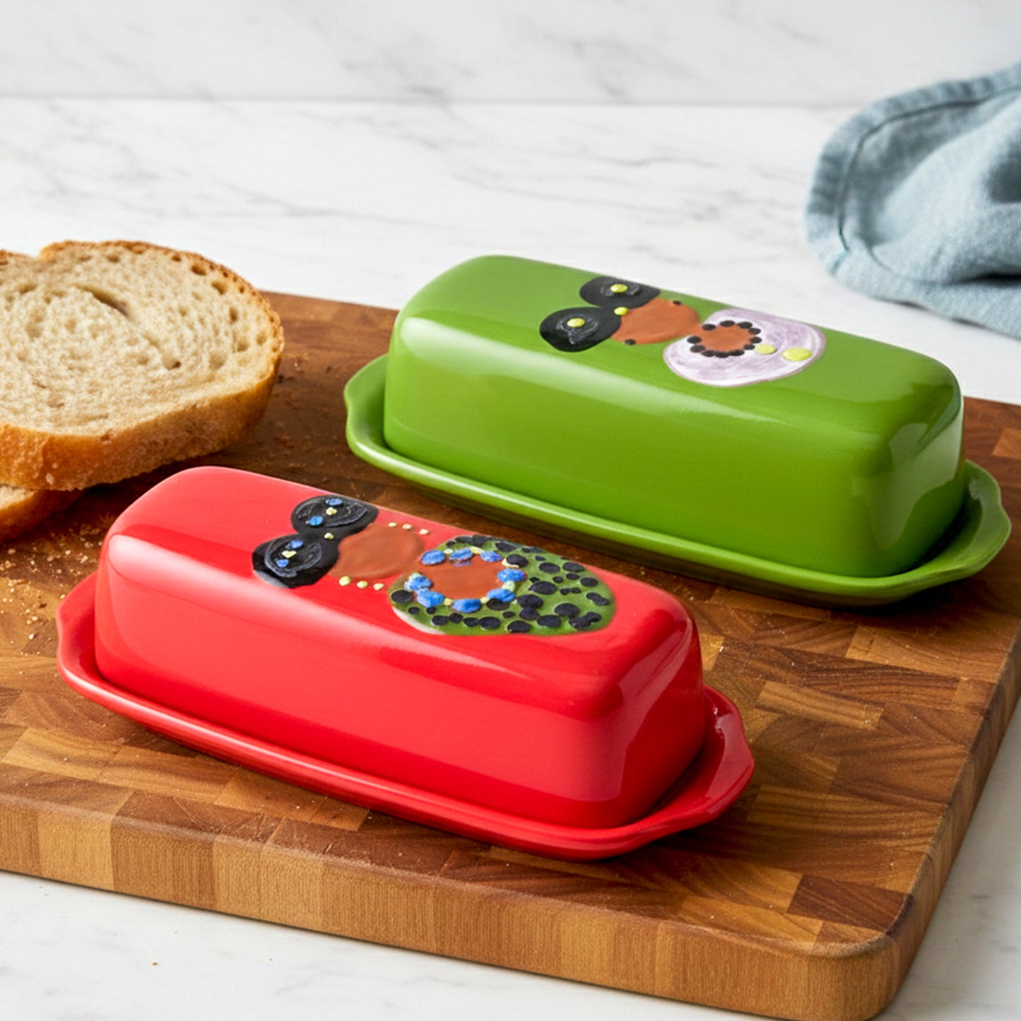 Ella Butter Dish — Hand-Glazed & Signed